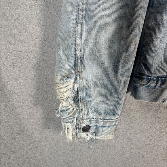 Vintage Levi’s Type 3 Trucker Jacket Sherpa Lined Distressed Size 40 Grunge - Picture 5 of 16